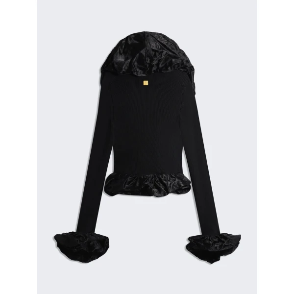 Schiaparelli Sculptural Ruffle Cardigan Knitwear in Schiaparelli Authentic Luxury Fashion at Luxury Shoes 