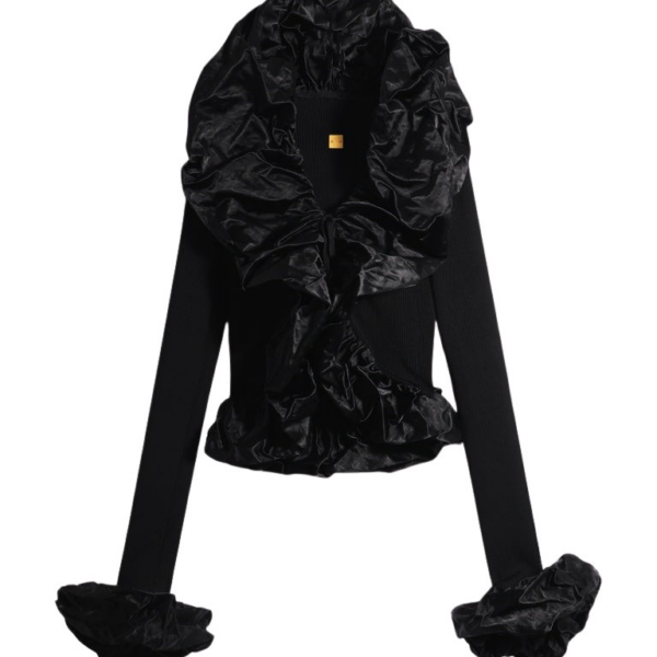 Schiaparelli Sculptural Ruffle Cardigan Knitwear in Schiaparelli Authentic Luxury Fashion at Luxury Shoes 