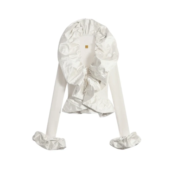 Schiaparelli Sculptural Ruffle Cardigan Knitwear in Schiaparelli Authentic Luxury Fashion at Luxury Shoes 