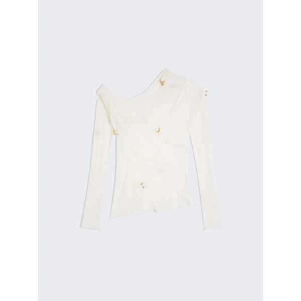 Schiaparelli Sheer Draped Top Tops in Schiaparelli Authentic Luxury Fashion at Luxury Shoes 