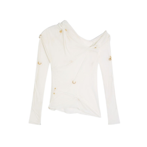 Schiaparelli Sheer Draped Top