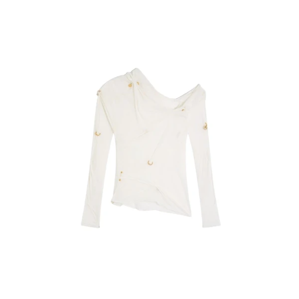 Schiaparelli Sheer Draped Top Tops in Schiaparelli Authentic Luxury Fashion at Luxury Shoes 