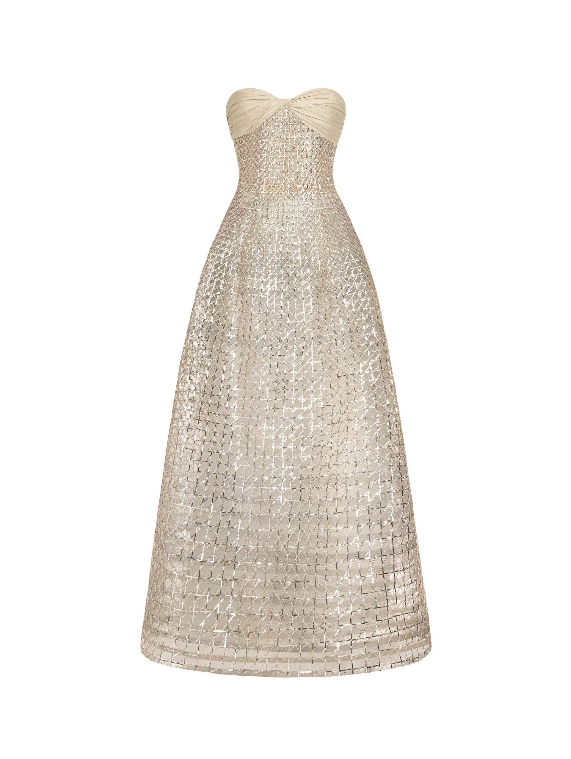 Sequin-Bugle-Bead-Lattice-Gown-Oscar-de-la-Renta-Dresses55584_nobg Oscar de la Renta Sequin & Bugle Bead Lattice Gown - Dresses - American Luxury Evening Wear at Luxury Shoes