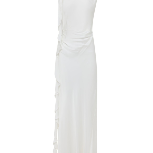 Shona Joy Agnes Draped Ruffle Maxi Dress – Ivory