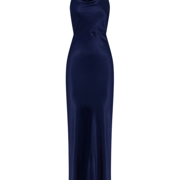 Shona Joy La Lune High Cowl Open Back Maxi Dress – Midnight