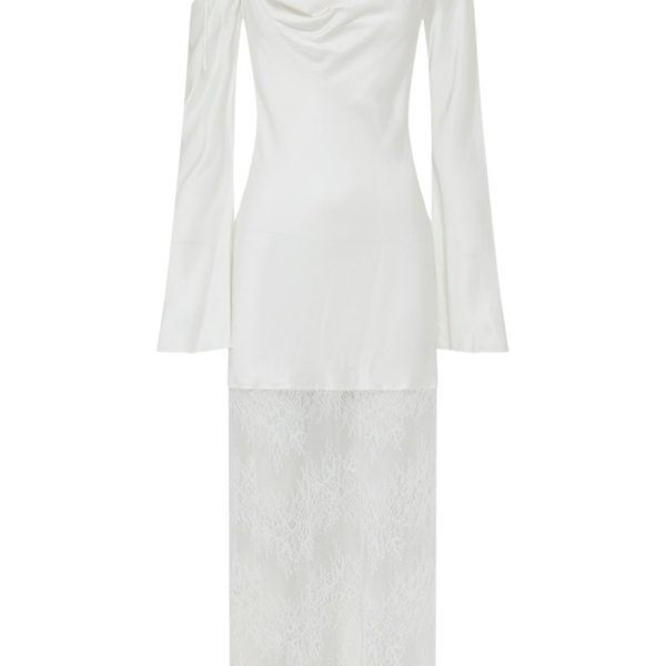 Shona Joy Labyrinth Lace Long Sleeve Maxi Dress – Ivory