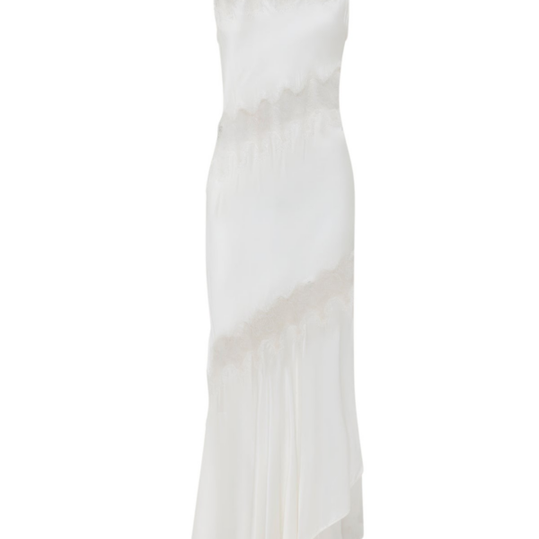 Shona Joy Simona Asymmetrical Panelled Maxi Dress – Ivory