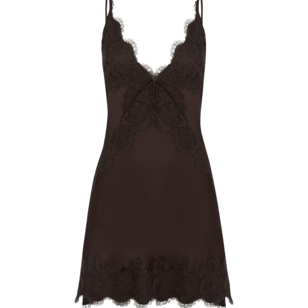 Shona Joy Simona Lace Slip Mini Dress – Espresso