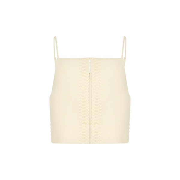 Shona Joy Wright Lace Linen Blend Cropped Cami
