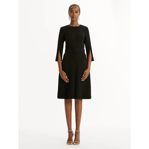 Oscar de la Renta Split-Sleeve Wool-Blend Dress - Dresses - American Luxury Evening Wear at Luxury Shoes 