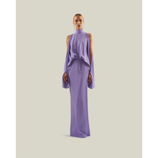 Taller Marmo Bacall Dress In Lavender - Dresses - Italian Luxury Evening Wear at Luxury Shoes 
