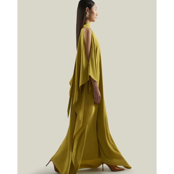 Taller Marmo Barths Kaftan In Gold Kiwi - Dresses - Italian Luxury Evening Wear at Luxury Shoes 