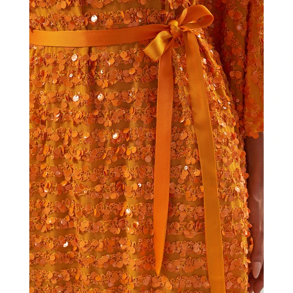Taller Marmo Caracciolo Kaftan In Mandarin - Dresses - Italian Luxury Evening Wear at Luxury Shoes 
