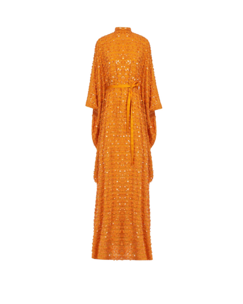 Taller Marmo Caracciolo Kaftan In Mandarin - Dresses - Italian Luxury Evening Wear at Luxury Shoes 