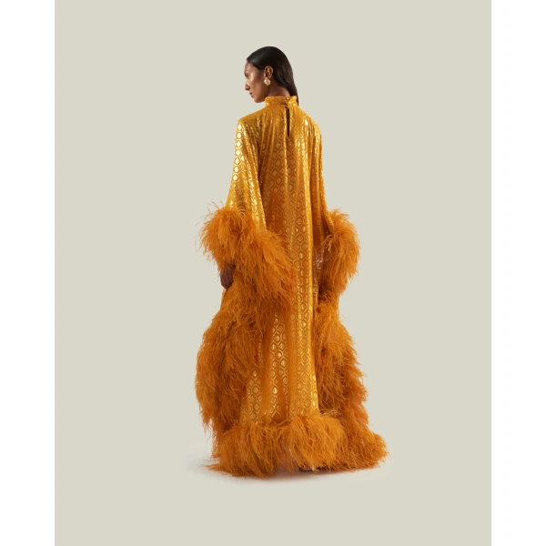 Taller Marmo Casta Diva Opulence Kaftan In Marigold - Dresses - Italian Luxury Evening Wear at Luxury Shoes 