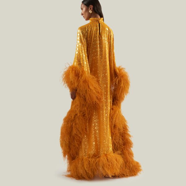 Taller Marmo Casta Diva Opulence Kaftan In Marigold, view 3