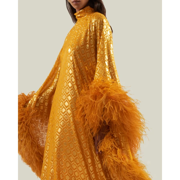 Taller Marmo Casta Diva Opulence Kaftan In Marigold - Dresses - Italian Luxury Evening Wear at Luxury Shoes 
