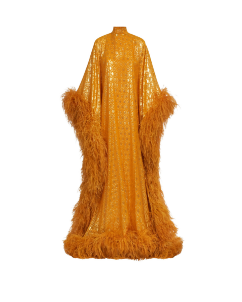 Taller Marmo Casta Diva Opulence Kaftan In Marigold - Dresses - Italian Luxury Evening Wear at Luxury Shoes 