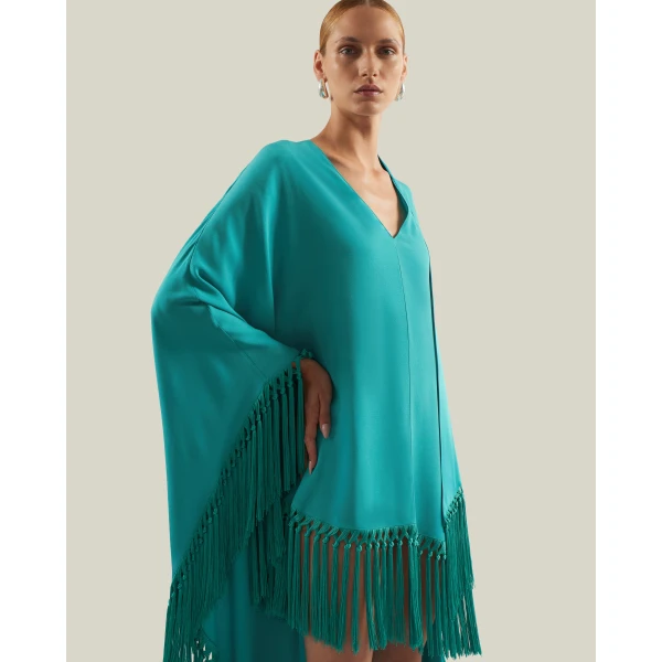 Taller Marmo Cecil Kaftan In Turquoise - Dresses - Italian Luxury Evening Wear at Luxury Shoes 