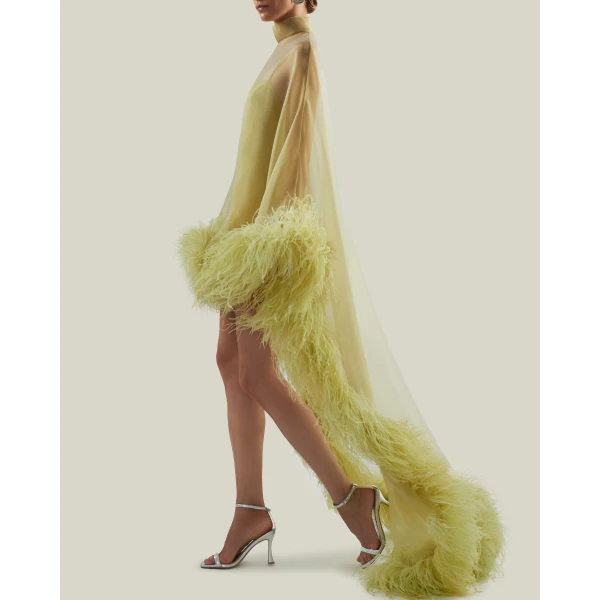 Taller Marmo Daisy Kaftan In Gold Kiwi - Dresses - Italian Luxury Evening Wear at Luxury Shoes 