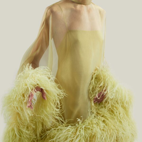 Taller Marmo Daisy Kaftan In Gold Kiwi, view 6