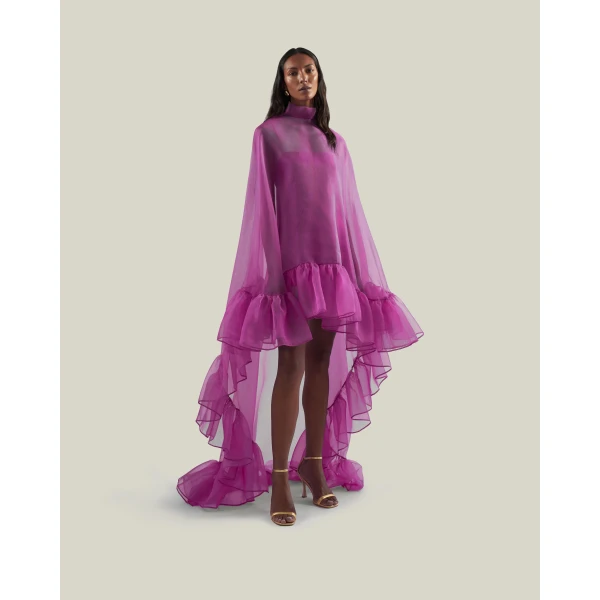Taller Marmo Lady Bird Kaftan In Pomegranate - Dresses - Italian Luxury Evening Wear at Luxury Shoes 