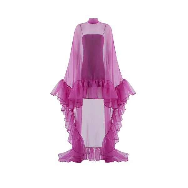 Taller Marmo Lady Bird Kaftan In Pomegranate - Dresses - Italian Luxury Evening Wear at Luxury Shoes 
