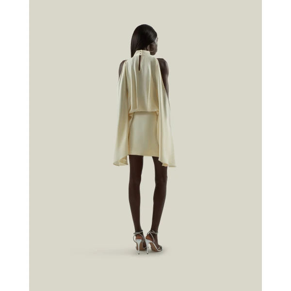 Taller Marmo Mini Bacall Dress In Latte - Dresses - Italian Luxury Evening Wear at Luxury Shoes 