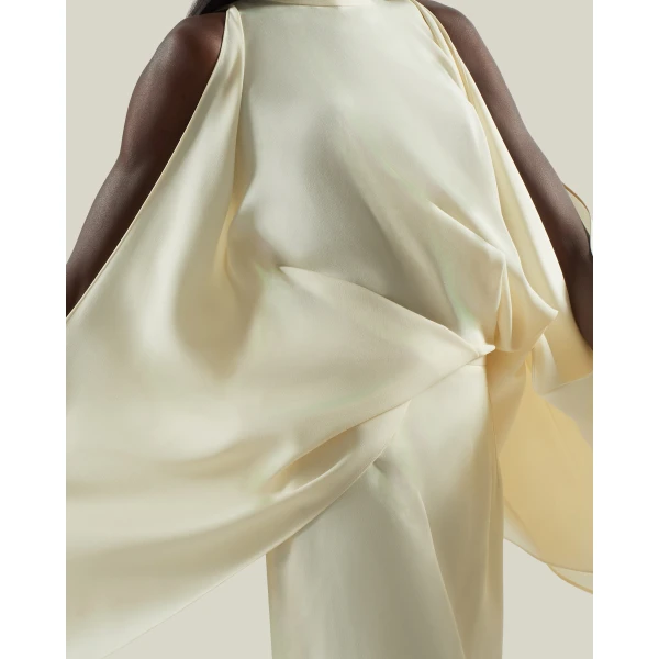 Taller Marmo Mini Bacall Dress In Latte - Dresses - Italian Luxury Evening Wear at Luxury Shoes 