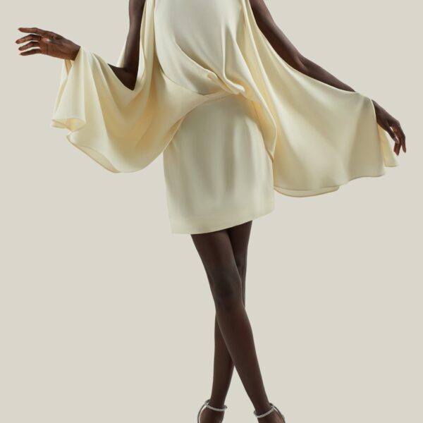 Taller Marmo Mini Bacall Dress In Latte, view 7