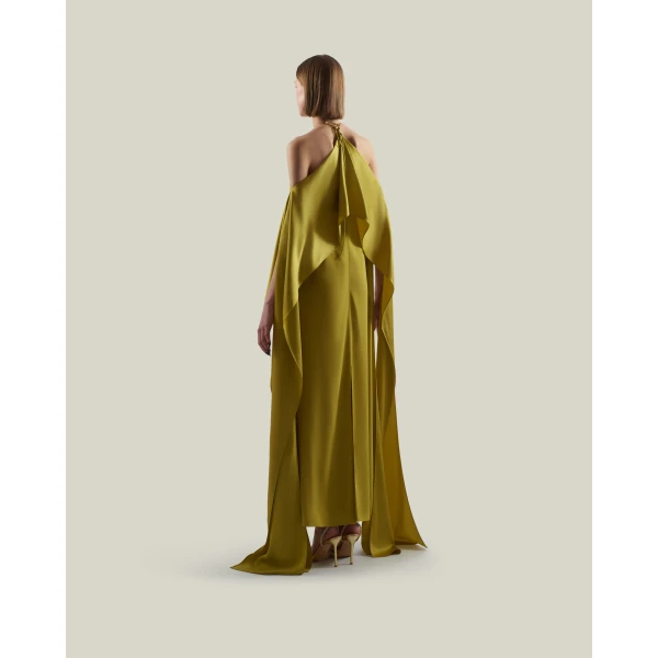 Taller Marmo Nan Dress In Gold Kiwi - Dresses - Italian Luxury Evening Wear at Luxury Shoes 