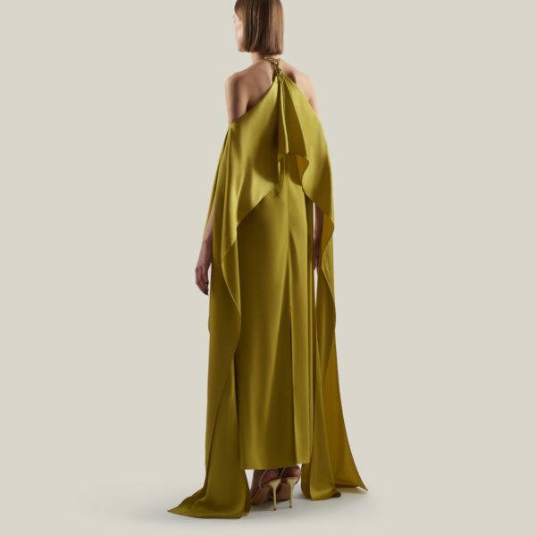 Taller Marmo Nan Dress In Gold Kiwi, view 3