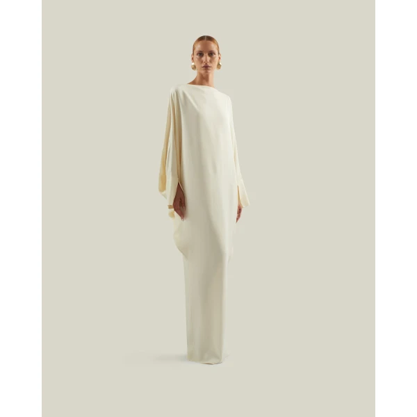 Taller Marmo Truman Kaftan In Latte - Dresses - Italian Luxury Evening Wear at Luxury Shoes 
