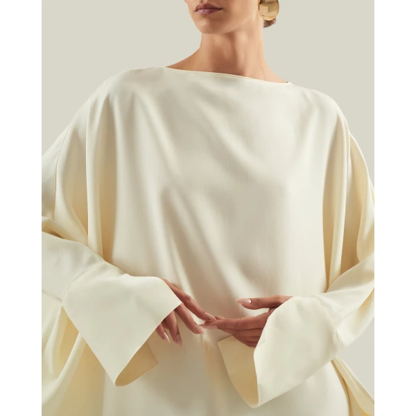 Taller Marmo Truman Kaftan In Latte - Dresses - Italian Luxury Evening Wear at Luxury Shoes 