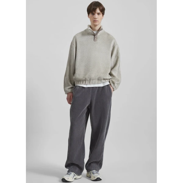 The Frankie Shop Amomento Fluffy Oversized Half Neck Pullover - Grey - Oversized Minimalist Tops in Grey - Shop at Luxury Shoes 