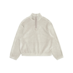 The Frankie Shop Amomento Fluffy Oversized Half Neck Pullover - Grey - Oversized Minimalist Tops in Grey - Shop at Luxury Shoes 