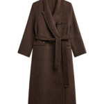 The Frankie Shop Arlene Wool Belted Coat - Brown - Oversized Minimalist Coats in Brown - Shop at Luxury Shoes 