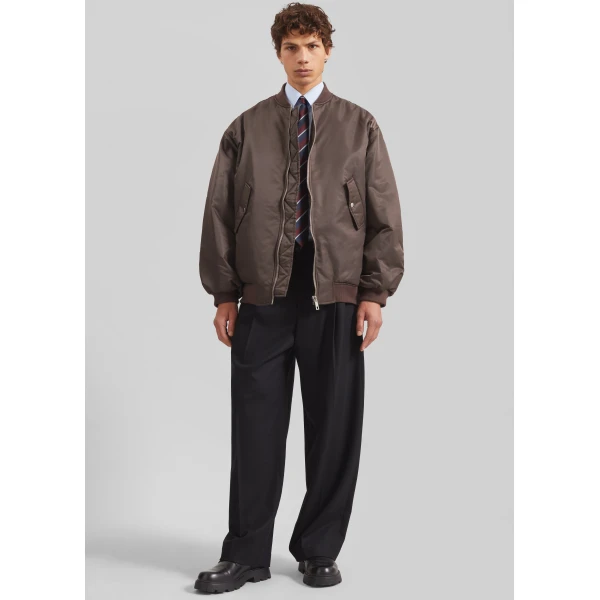 The Frankie Shop Astra Bomber Jacket - Brown - Oversized Minimalist Jackets in Brown - Shop at Luxury Shoes 