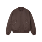 The Frankie Shop Astra Bomber Jacket - Brown - Oversized Minimalist Jackets in Brown - Shop at Luxury Shoes 