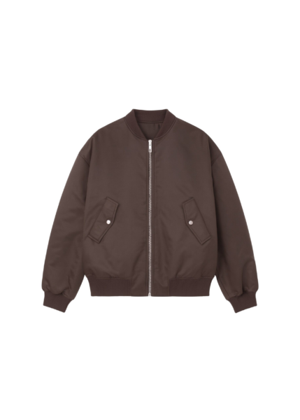 The Frankie Shop Astra Bomber Jacket - Brown - Oversized Minimalist Jackets in Brown - Shop at Luxury Shoes 