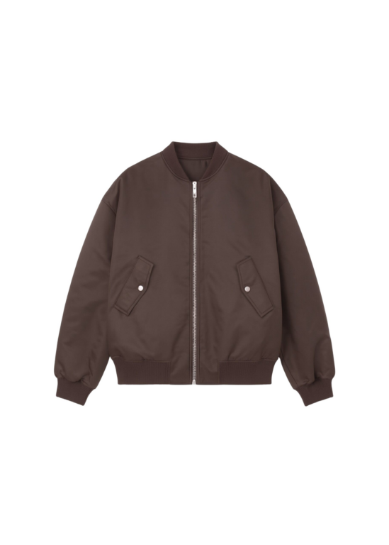 The Frankie Shop Astra Bomber Jacket - Brown - Oversized Minimalist Jackets in Brown - Shop at Luxury Shoes 