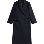 The Frankie Shop Atlin Wool Double-Breasted Coat - Dark Navy - Oversized Minimalist Coats in Blue - Shop at Luxury Shoes 