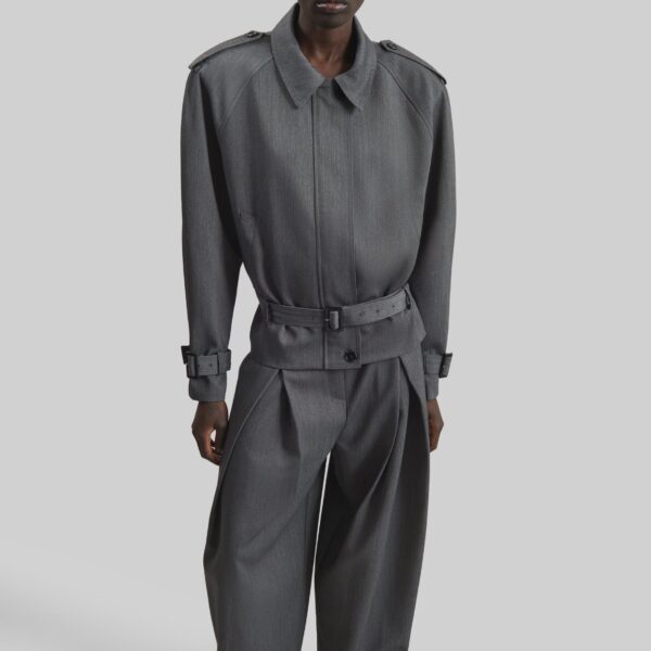 The Frankie Shop Avray Pleated Trousers – Grey, view 4