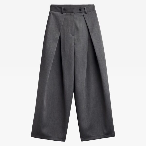 The Frankie Shop Avray Pleated Trousers – Grey, view 7
