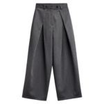 The Frankie Shop Avray Pleated Trousers - Grey - Oversized Minimalist Pants in Grey - Shop at Luxury Shoes 