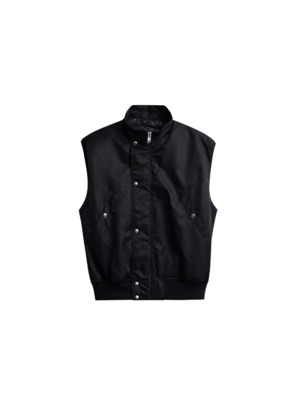 The Frankie Shop Aysen Sleeveless Bomber Jacket - Black - Oversized Minimalist Jackets in Black - Shop at Luxury Shoes 