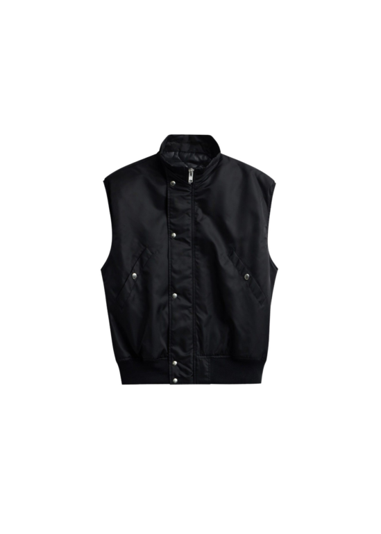 The Frankie Shop Aysen Sleeveless Bomber Jacket - Black - Oversized Minimalist Jackets in Black - Shop at Luxury Shoes 