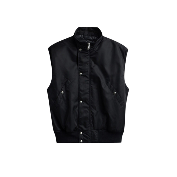 The Frankie Shop Aysen Sleeveless Bomber Jacket - Black - Oversized Minimalist Jackets in Black - Shop at Luxury Shoes 
