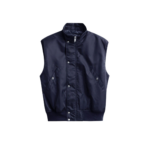 The Frankie Shop Aysen Sleeveless Bomber Jacket - Navy - Oversized Minimalist Jackets in Blue - Shop at Luxury Shoes 
