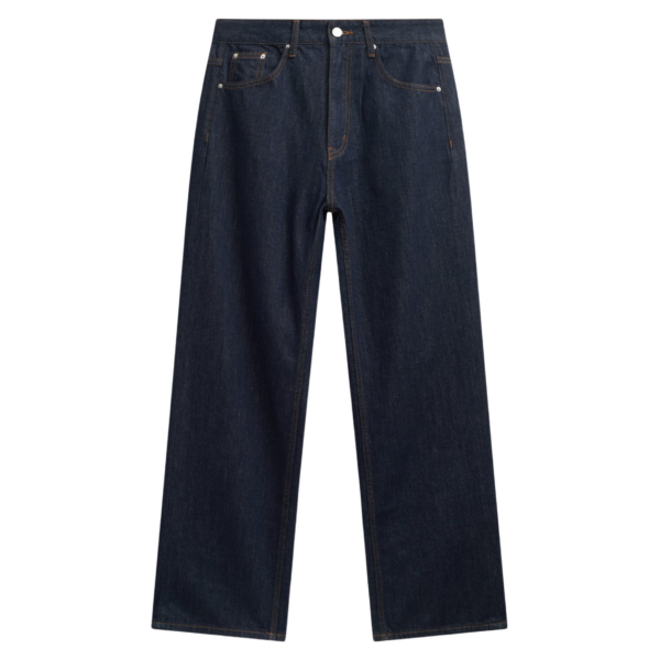 The Frankie Shop Belden Straight Leg Jeans - Dark Wash - Oversized Minimalist Pants in Blue - Shop at Luxury Shoes 